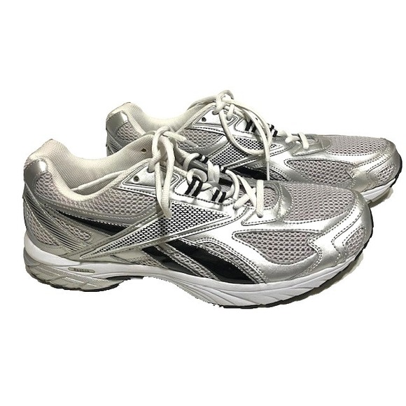 Reebok Men\'s Pheehan Running Tennis Shoes Silver and Black Size 14 Shoe